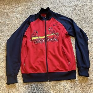 Nike St. Louis Cardinals Embroidered Warm Up Track Jacket Full Zip‎ Men's M